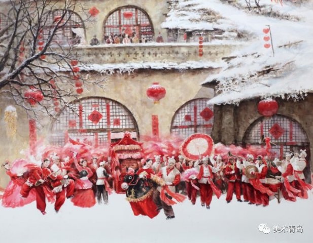 十三届全国美展：窦世强：水彩《正月里》