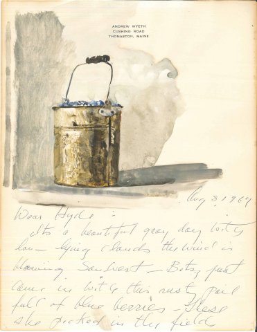 安德鲁·怀斯《Study of a pail of blueberries by Andrew Wyeth》